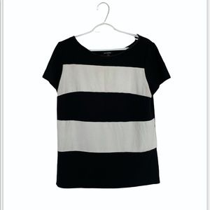 Le Chateau black and white colour block Tee